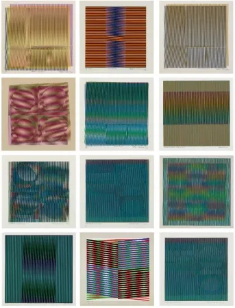 Serigrafia Cruz-Diez - Grupo de 15 Serigrafías sobre papel 