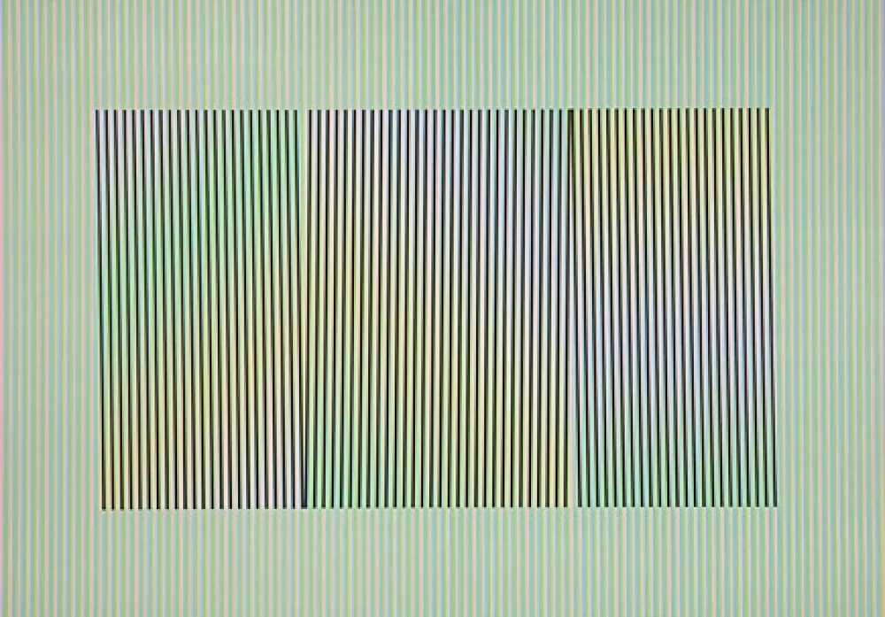 Litografia Cruz-Diez - Mod. 3 Inducción Cromática a doble frecuencia Toledo