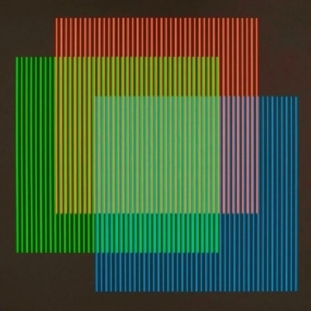 Litografia Cruz-Diez - Serie Semana - Lunes