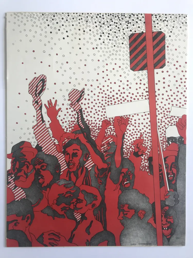 Litografia Cueco - Manifestation