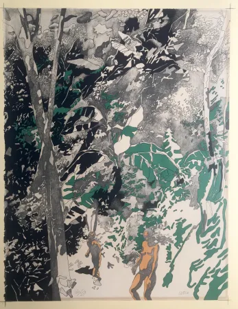 Litografia Cueco - Sans titre (Homme et femme)