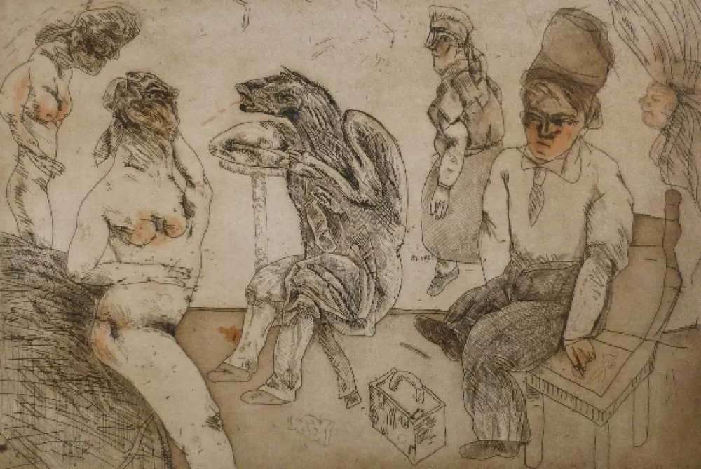 Acquaforte E Acquatinta Cuevas - Autorretrato en Blanes