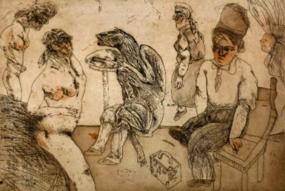 Acquaforte E Acquatinta Cuevas - Autorretrato en Blanes