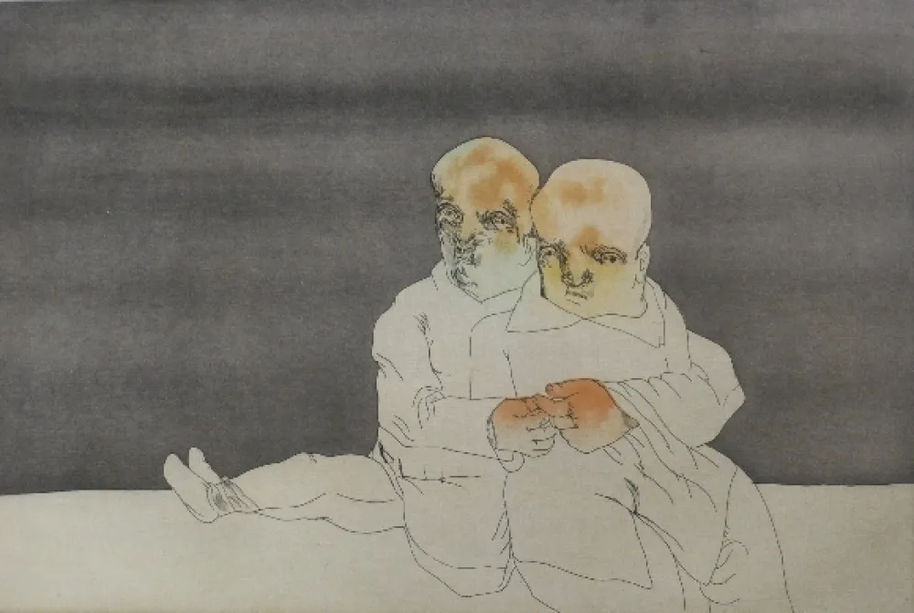 Acquaforte E Acquatinta Cuevas - Pareja en el mar