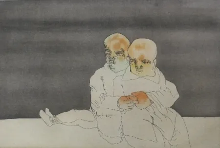 Acquaforte E Acquatinta Cuevas - Pareja en el mar