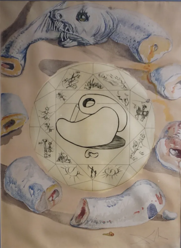 Incisione Dali - Alchimie des Philosophes L’Ouraboros 