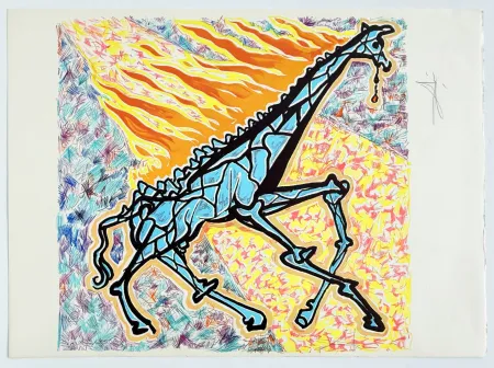 Litografia Dali - Burning Giraffe