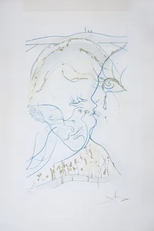 Incisione Dali - Cantique des Cantiques : Les Yeux de colombe de la Mariée, 1971 - Hand-signed