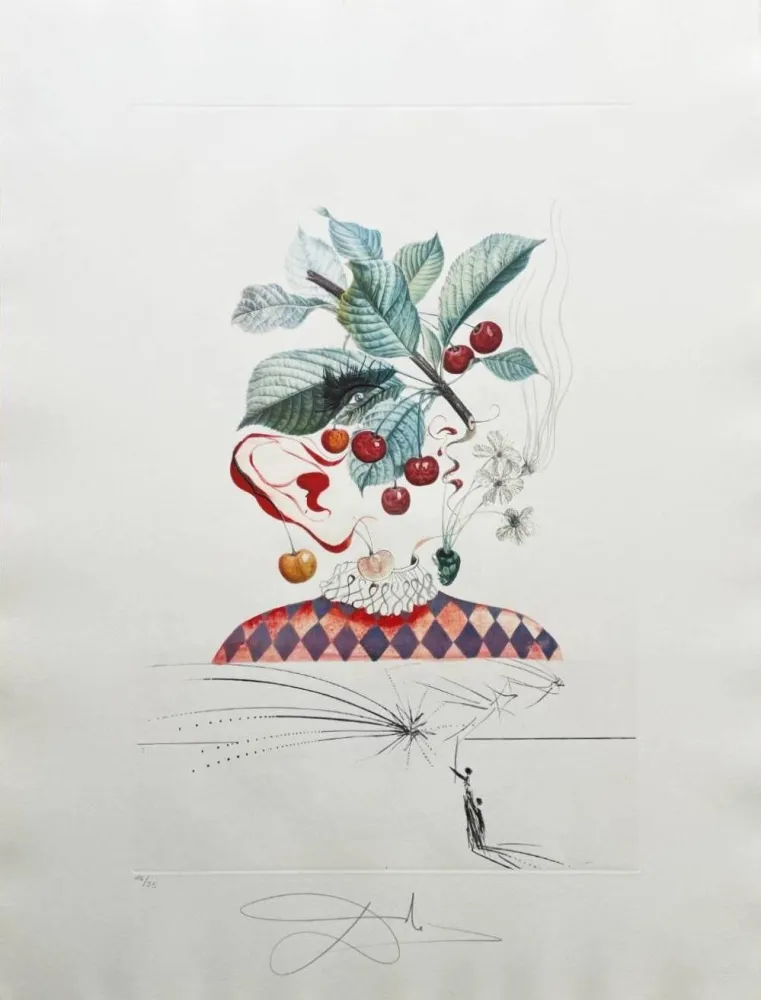 Litografia Dali - Cérises Pierrot (Pierrot Cherries)
