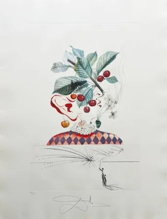 Litografia Dali - Cérises Pierrot (Pierrot Cherries)