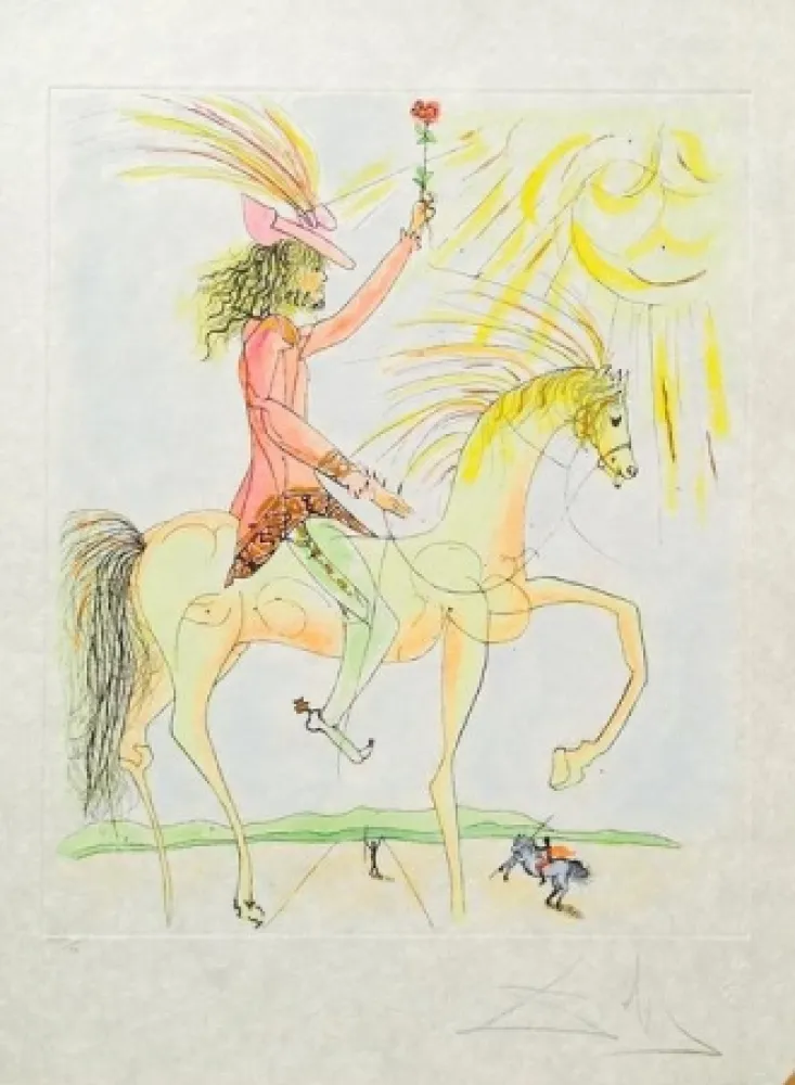 Acquaforte Dali - Chevalier a la rose