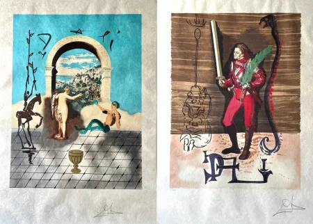 Litografia Dali - Dalí Discovers America, Complete Set of 2
