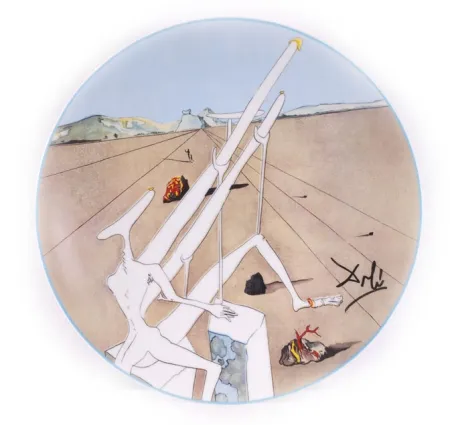 Ceramica Dali - Dali Martien muni d'un double microscope Holo-électrique (La Conquête du Cosmos)