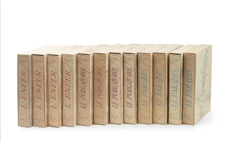 Libro Illustrato Dali - Dante : LA DIVINE COMÉDIE. 12 volumes. 100 planches couleurs + suite couleurs + suite gravée + décompositions des couleurs (1959-1963)