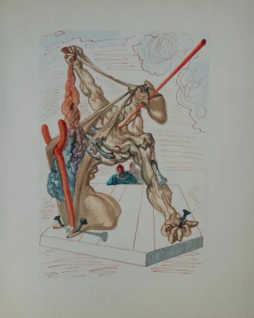Incisione Su Legno Dali - Divine Comédie, Enfer 29, Les falsificateurs