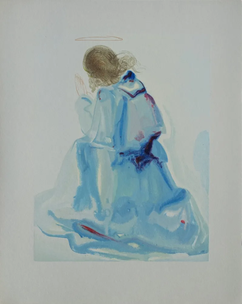 Incisione Su Legno Dali - Divine Comédie, Paradis 2, L'ange