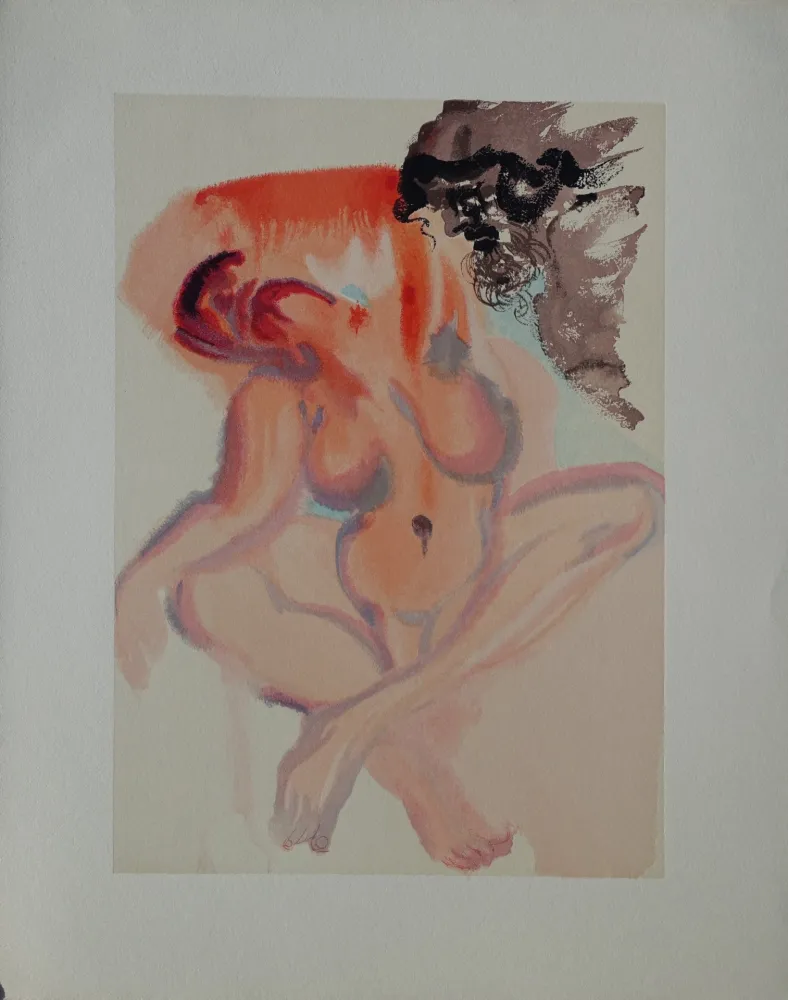 Incisione Su Legno Dali - Divine Comédie, Purgatoire 3, Les indolents