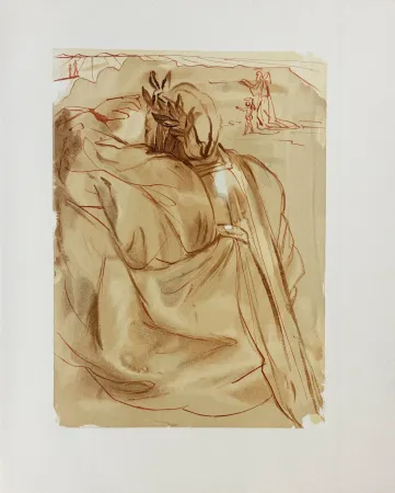 Incisione Su Legno Dali - Divine Comédie, Purgatoire 30, L'annonce d'un grand événement