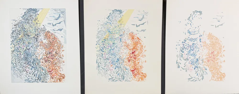 Incisione Su Legno Dali - Divine Comedy Heaven Canto 14 Decomposition (3 Pieces)