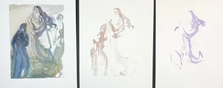 Incisione Su Legno Dali - Divine Comedy Heaven Canto 27 Decomposition (3 Pieces)