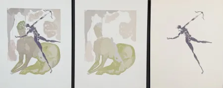 Incisione Su Legno Dali - Divine Comedy Hell Canto 12 Decomposition (3 Pieces)