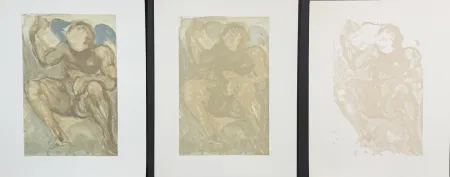 Incisione Su Legno Dali - Divine Comedy Purgatory Canto 15 Decomposition (3 Pieces)