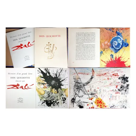 Libro Illustrato Dali - DON QUICHOTTE DE LA MANCHE (Cervantès). Ex. avec la rare planche supplémentaire (J. Foret 1957).