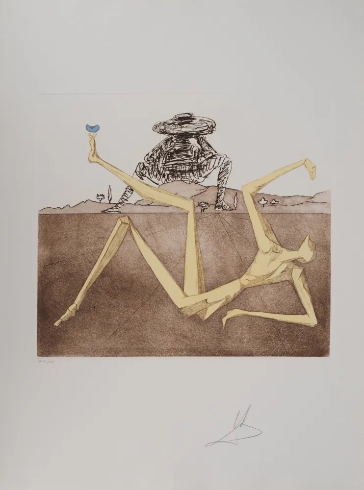 Incisione Dali - Don Quichotte, Le Coeur de la Folie