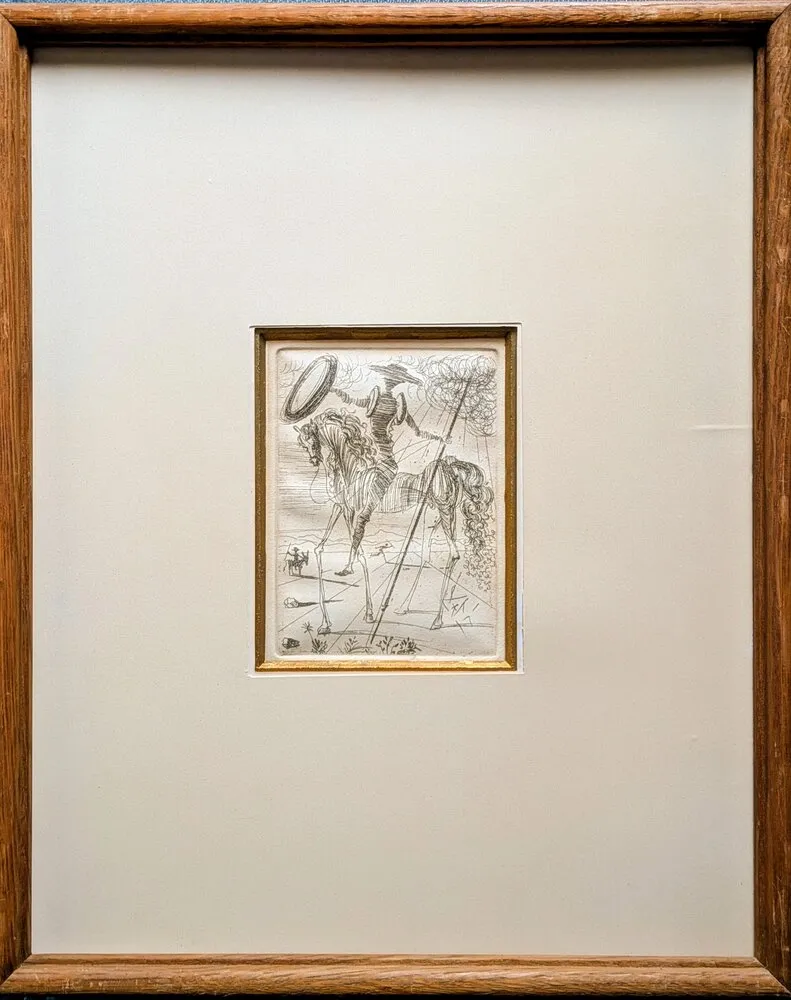Incisione Dali - Don Quixote and Sancho Panza - Original platesigned engraving, 1964