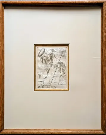 Incisione Dali - Don Quixote and Sancho Panza - Original platesigned engraving, 1964