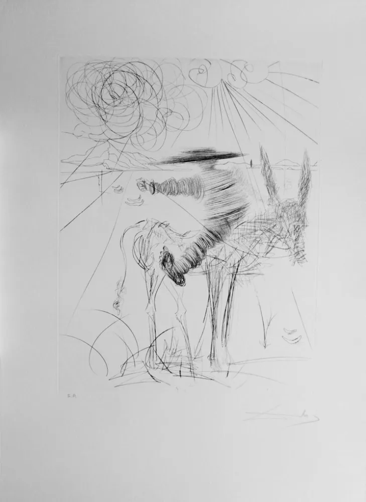 Incisione Dali - Don Quixote & Sancho Panza Sancho Panza