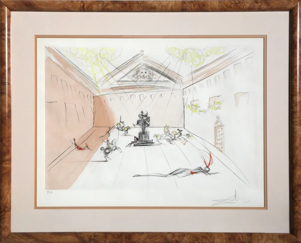 Incisione Dali - Duel in the Sun (Cavaliers en Tournoi)