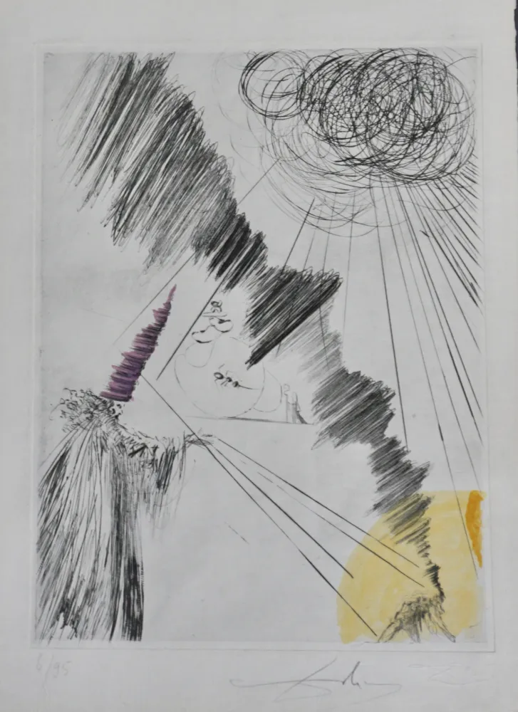 Incisione Dali - Faust Femme au Clown