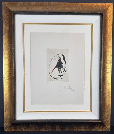 Incisione Dali - Faust Vignettes Mephisto (Le Cercel Magique)