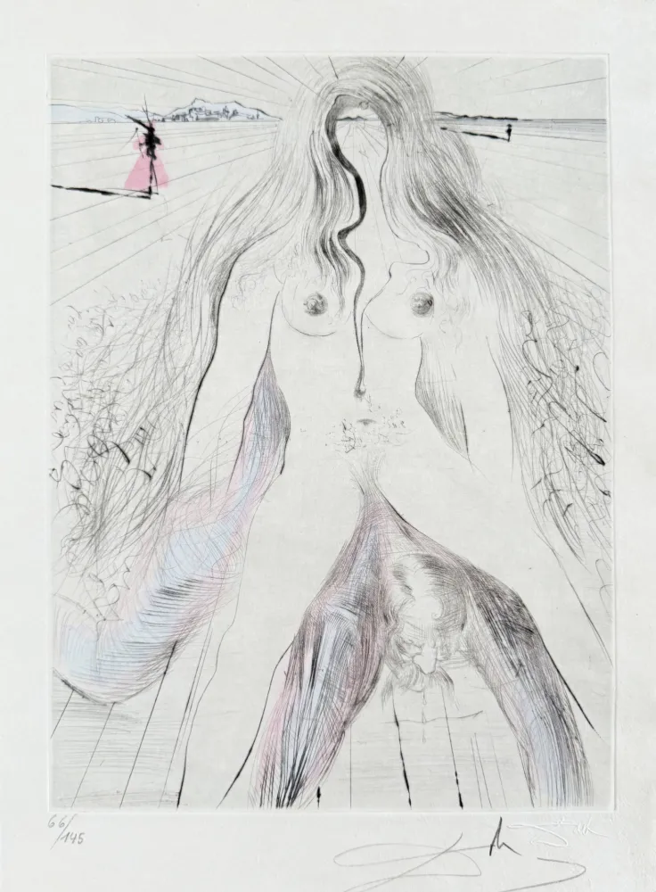 Incisione Dali - Femme à cheval