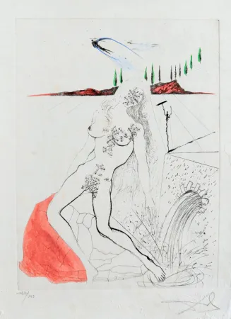 Incisione Dali - Femme à la fontaine