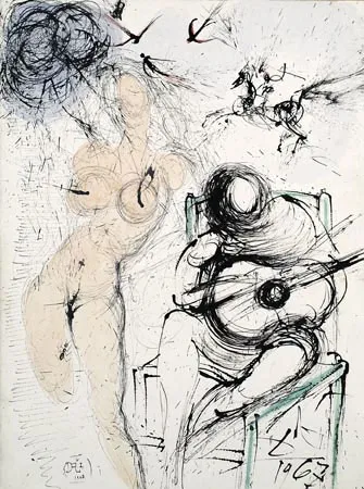 Incisione Dali - Femme a la Guitare (Woman with Guitar)