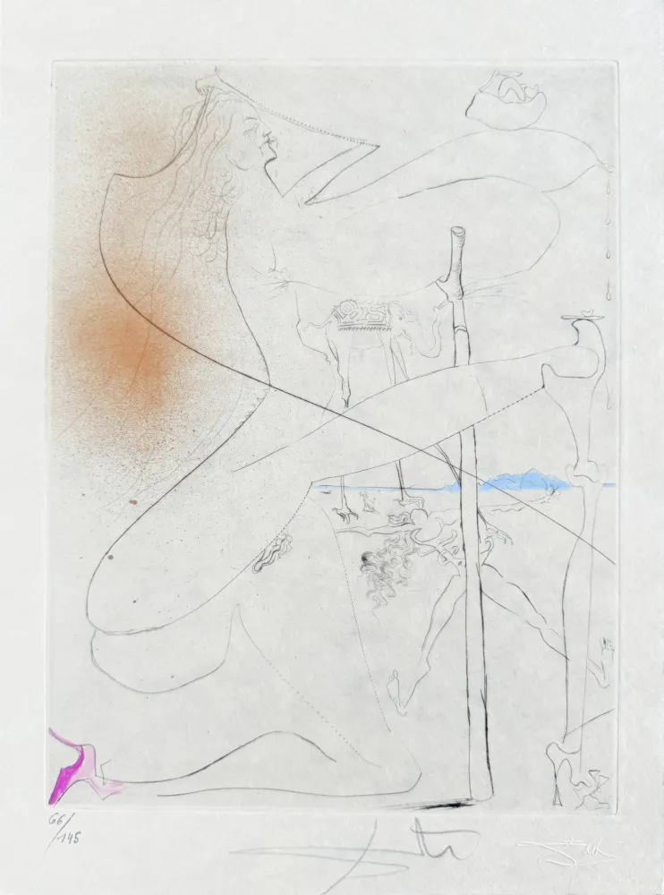 Incisione Dali - Femme à le béquille