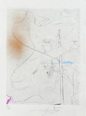 Incisione Dali - Femme à le béquille