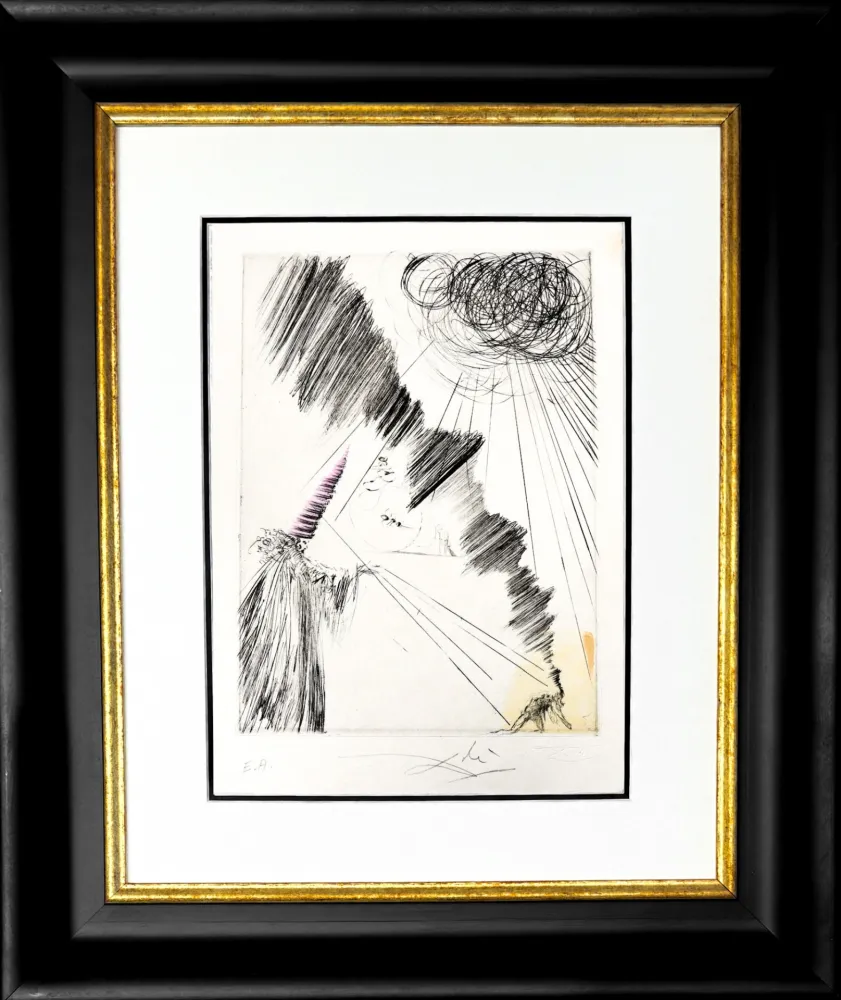 Incisione Dali - Femme au clown (Woman with Clown)