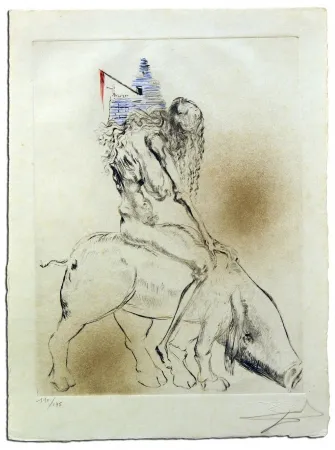 Incisione Dali - Femme Au Cochon, from Faust 