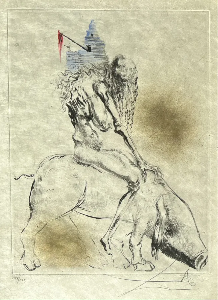 Multiplo Dali - Femme au cochon ( Woman with Pig )