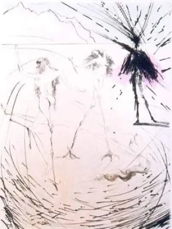 Incisione Dali - Femme Poules