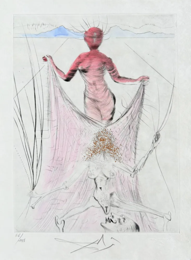 Incisione Dali - Femme tenant le voile