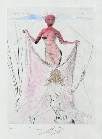 Incisione Dali - Femme tenant le voile