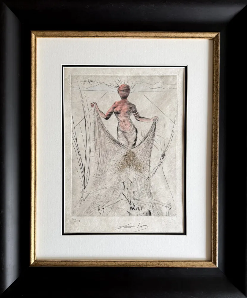 Incisione Dali - Femme tenant le voile