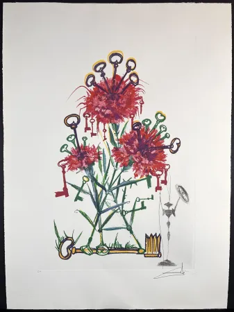 Incisione Dali - Florals Carnation Don Quixote