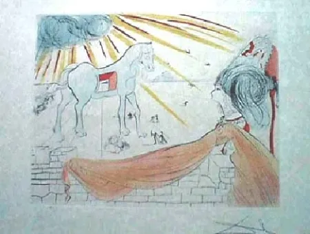 Incisione Dali - Helen and the Trojan Horse