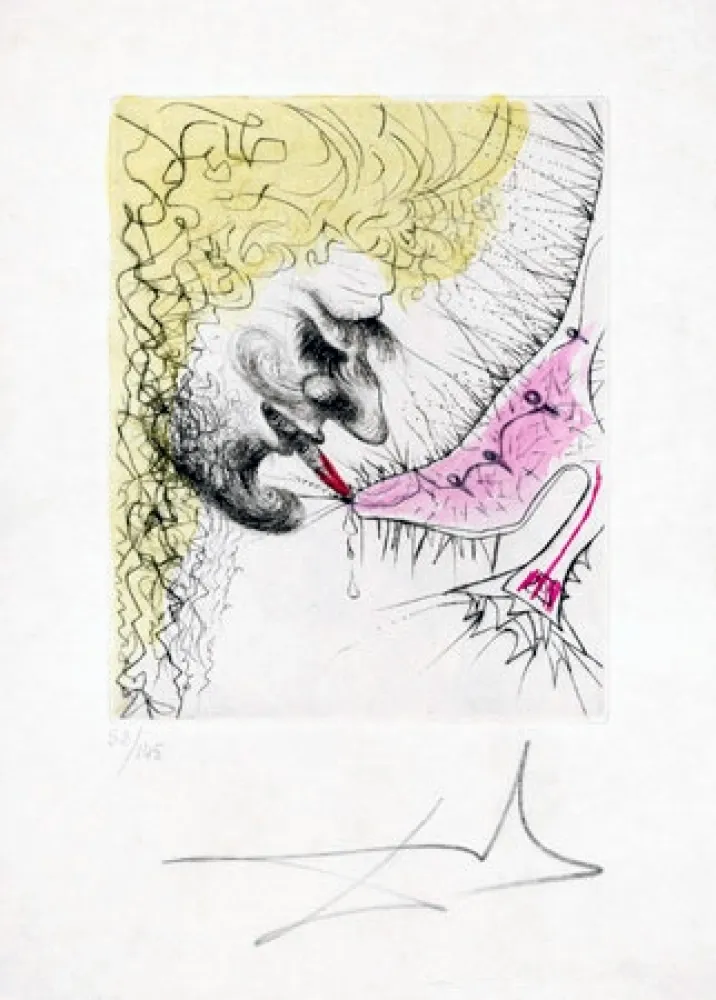 Incisione Dali - Homme Baissant la Chaussure (Man Kissing Shoe)