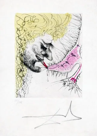 Incisione Dali - Homme Baissant la Chaussure (Man Kissing Shoe)